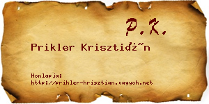 Prikler Krisztián névjegykártya